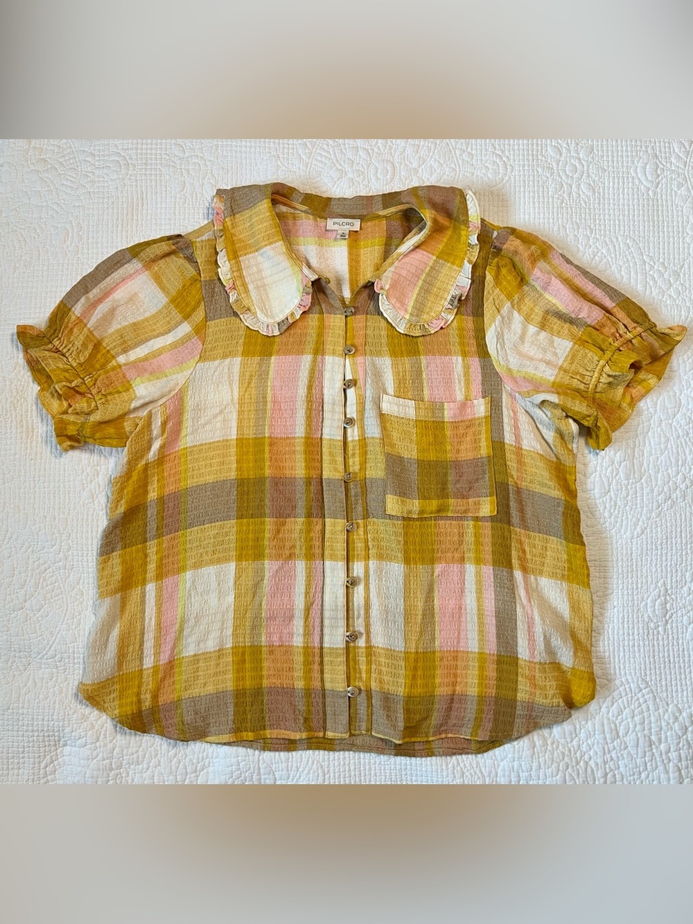 Pilcro Anthropologie Keira Plaid Blouse - Picture 2 of 9